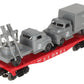 Lionel 6809 Vintage O Flatcar w/USMC AA Gun Truck & Medical Box Truck EX