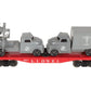 Lionel 6809 Vintage O Flatcar w/USMC AA Gun Truck & Medical Box Truck EX
