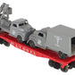 Lionel 6809 Vintage O Flatcar w/USMC AA Gun Truck & Medical Box Truck EX