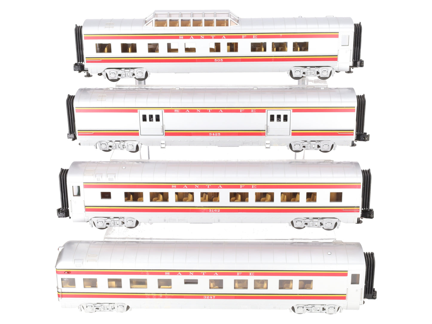 MTH 30-6705 O Santa Fe RailKing 60' Streamlined Passenger Car Set (Set of 4) EX/Box