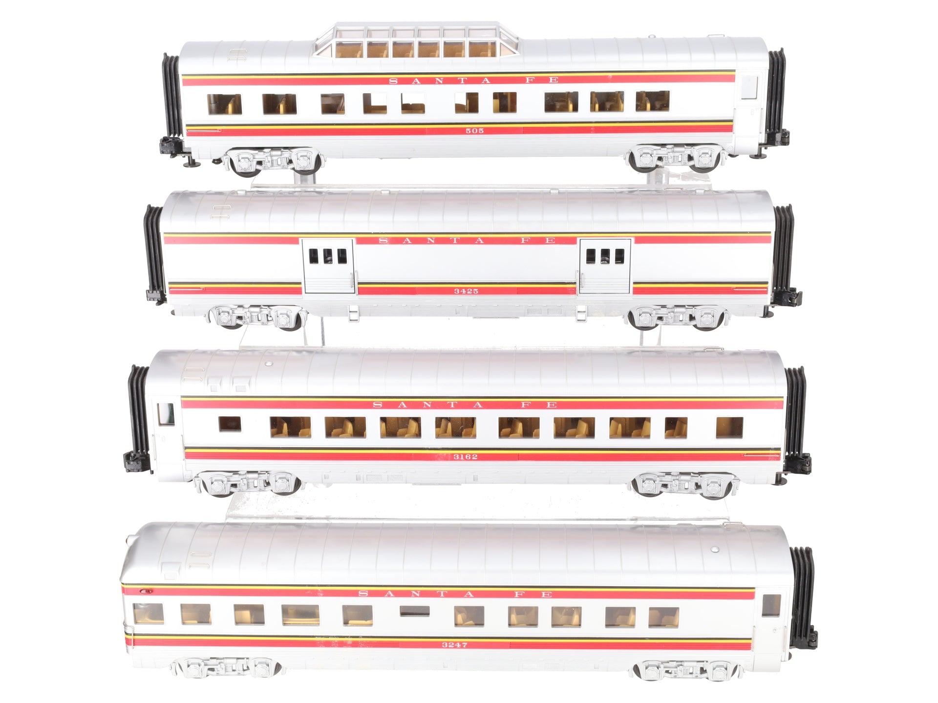 MTH 30-6705 O Santa Fe RailKing 60' Streamlined Passenger Car Set (Set of 4) EX/Box