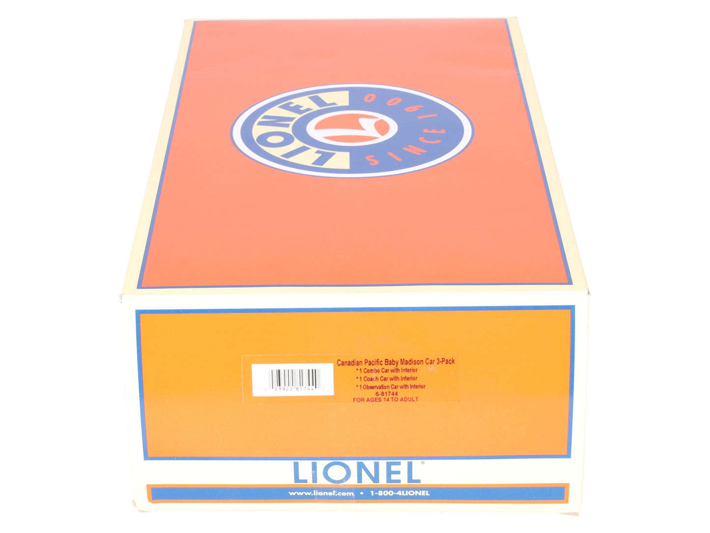 Lionel 6-81744 O CP Baby Madison Combo, Coach, Observation Cars (Set of 3) EX/Box