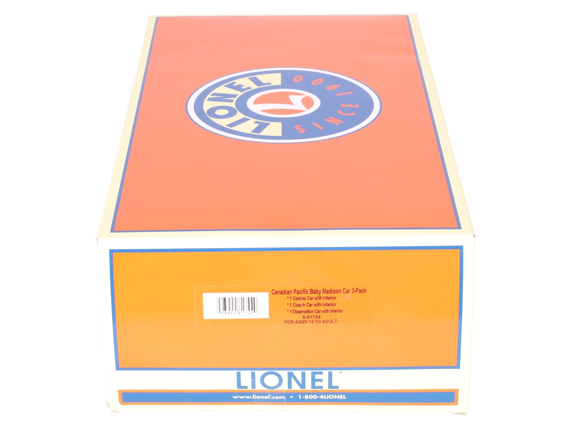 Lionel 6-81744 O CP Baby Madison Combo, Coach, Observation Cars (Set of 3) EX/Box