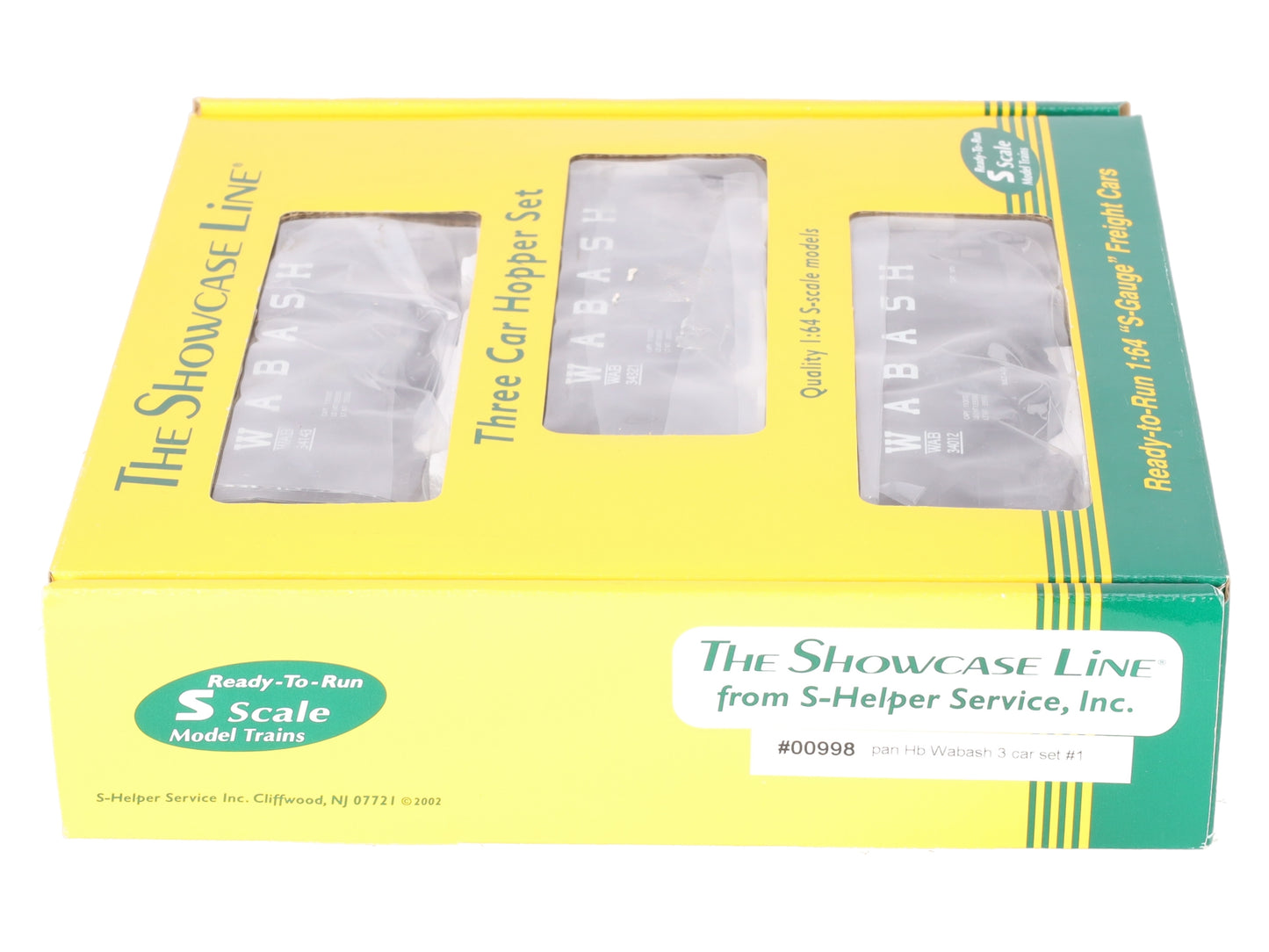 S-Helper 00998 S Scale Wabash 3-Car Hopper Set (Scale Wheels) #1 EX/Box
