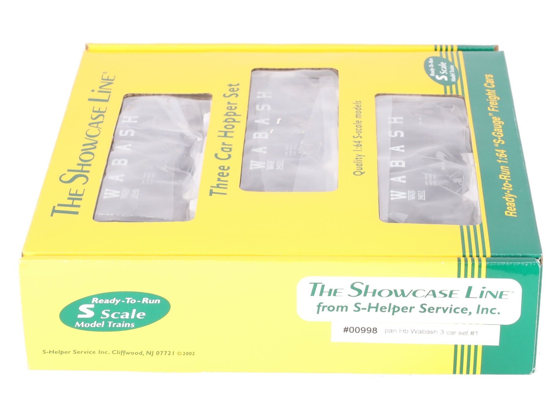 S-Helper 00998 S Scale Wabash 3-Car Hopper Set (Scale Wheels) #1 EX/Box