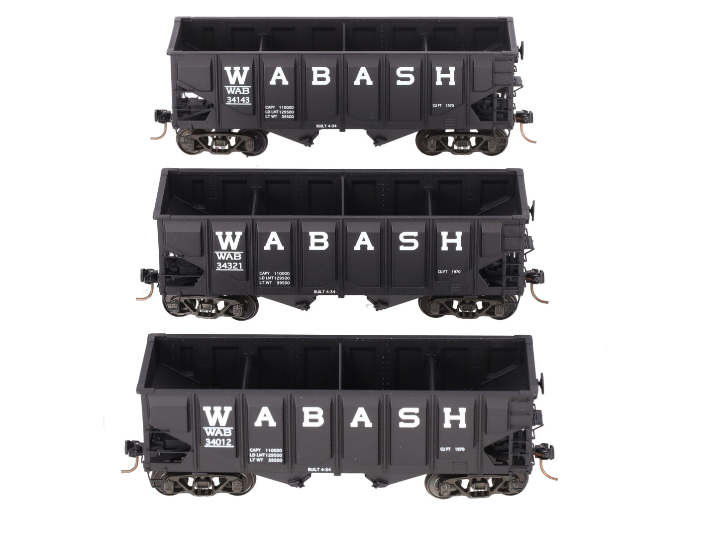 S-Helper 00998 S Scale Wabash 3-Car Hopper Set (Scale Wheels) #1 EX/Box