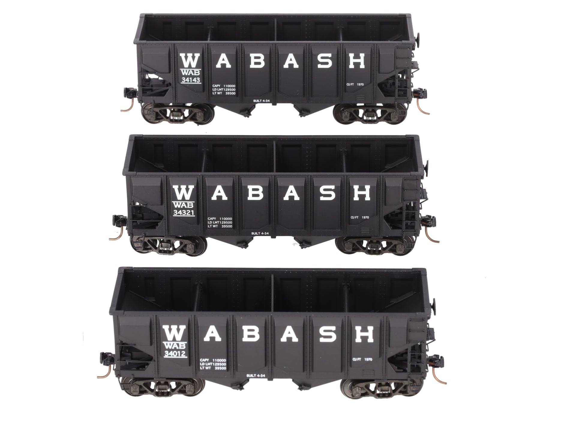 S-Helper 00998 S Scale Wabash 3-Car Hopper Set (Scale Wheels) #1 EX/Box