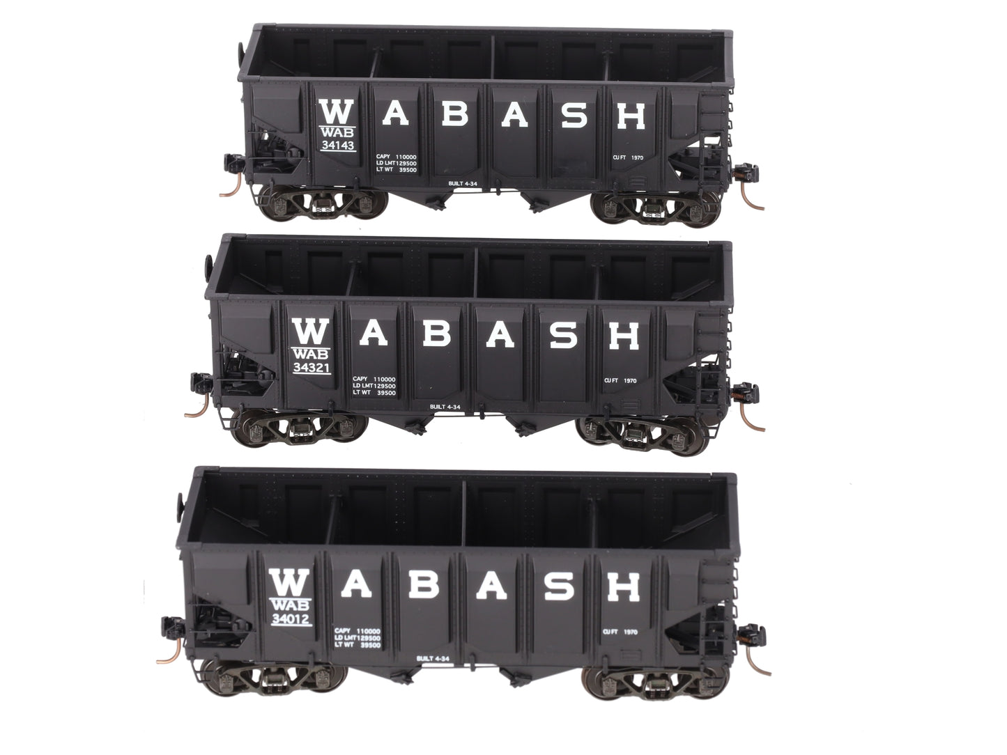 S-Helper 00998 S Scale Wabash 3-Car Hopper Set (Scale Wheels) #1 EX/Box