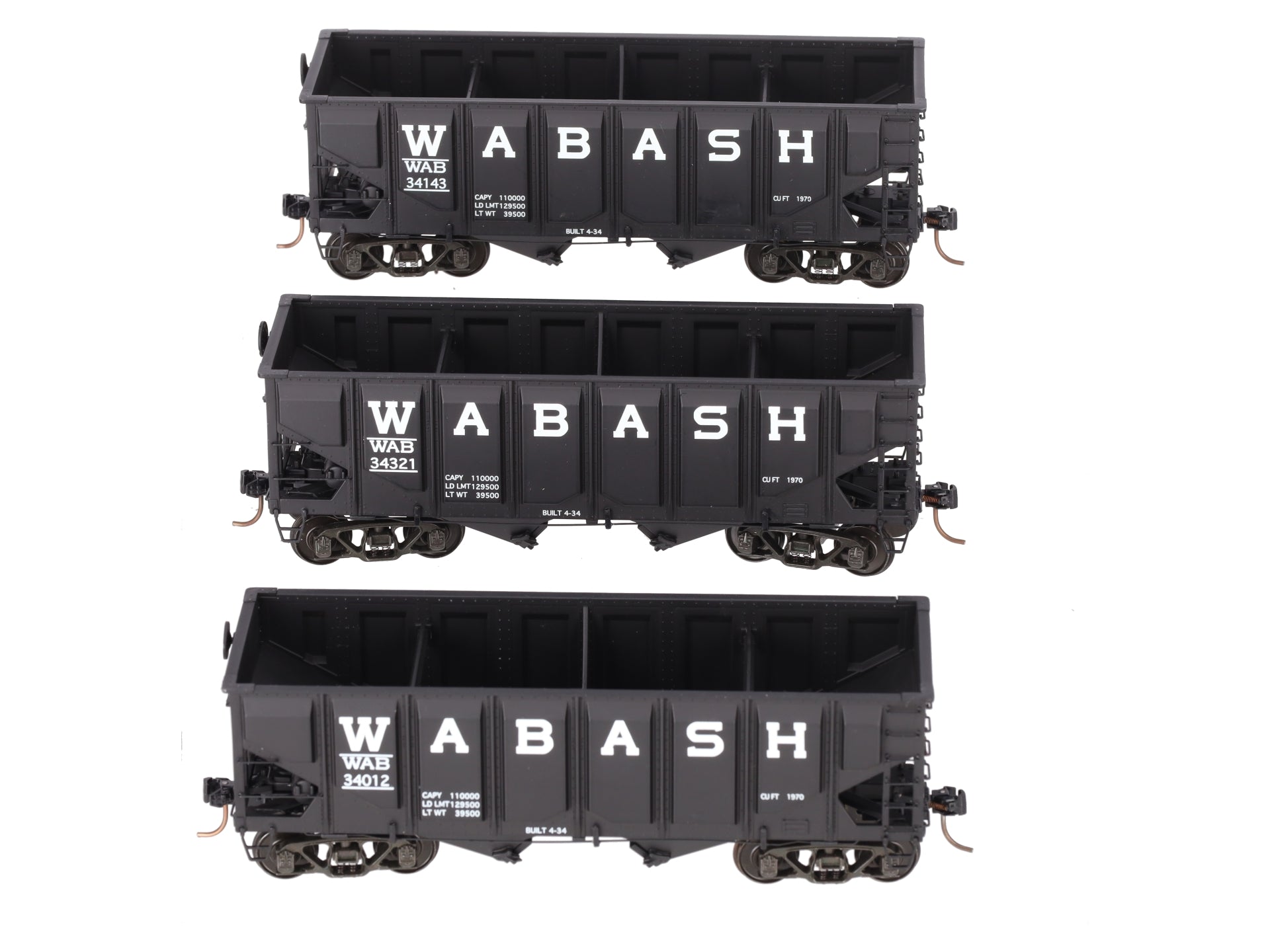 S-Helper 00998 S Scale Wabash 3-Car Hopper Set (Scale Wheels) #1 EX/Box