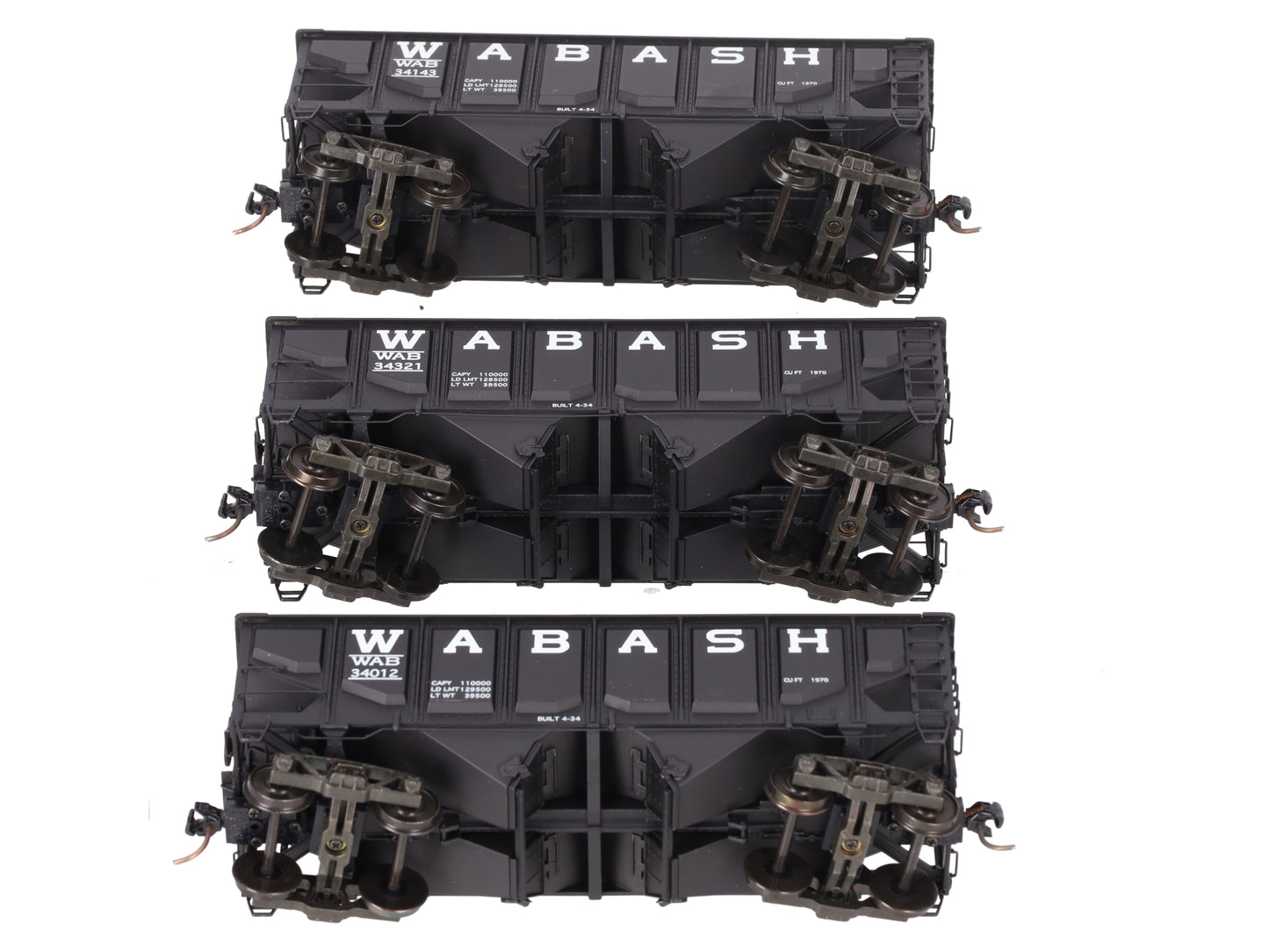 S-Helper 00998 S Scale Wabash 3-Car Hopper Set (Scale Wheels) #1 EX/Box