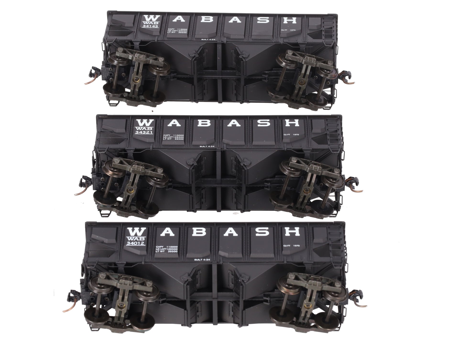 S-Helper 00998 S Scale Wabash 3-Car Hopper Set (Scale Wheels) #1 EX/Box