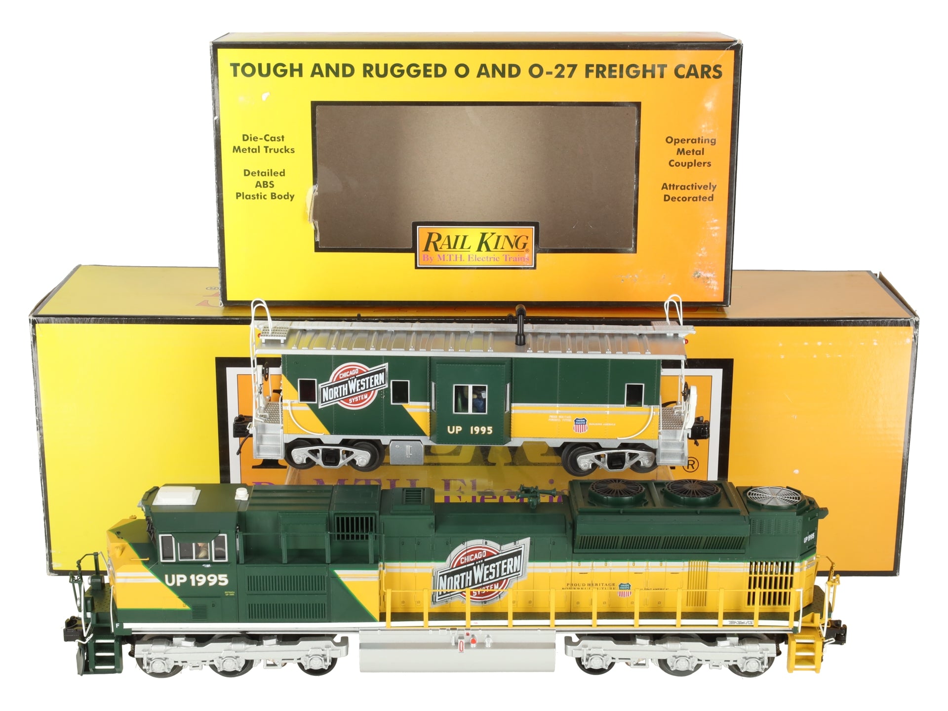 MTH 30-20949-1 O CNW-UP Heritage SD70ACe Imperial Diesel Locomotive/Caboose Set EX/Box