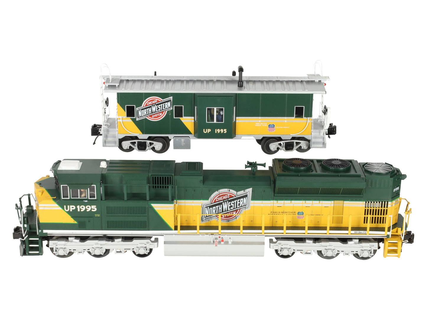 MTH 30-20949-1 O CNW-UP Heritage SD70ACe Imperial Diesel Locomotive/Caboose Set EX/Box