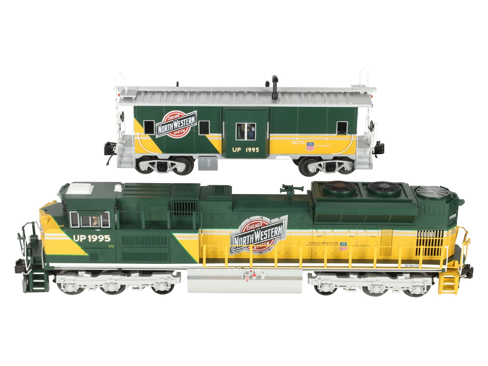 MTH 30-20949-1 O CNW-UP Heritage SD70ACe Imperial Diesel Locomotive/Caboose Set EX/Box