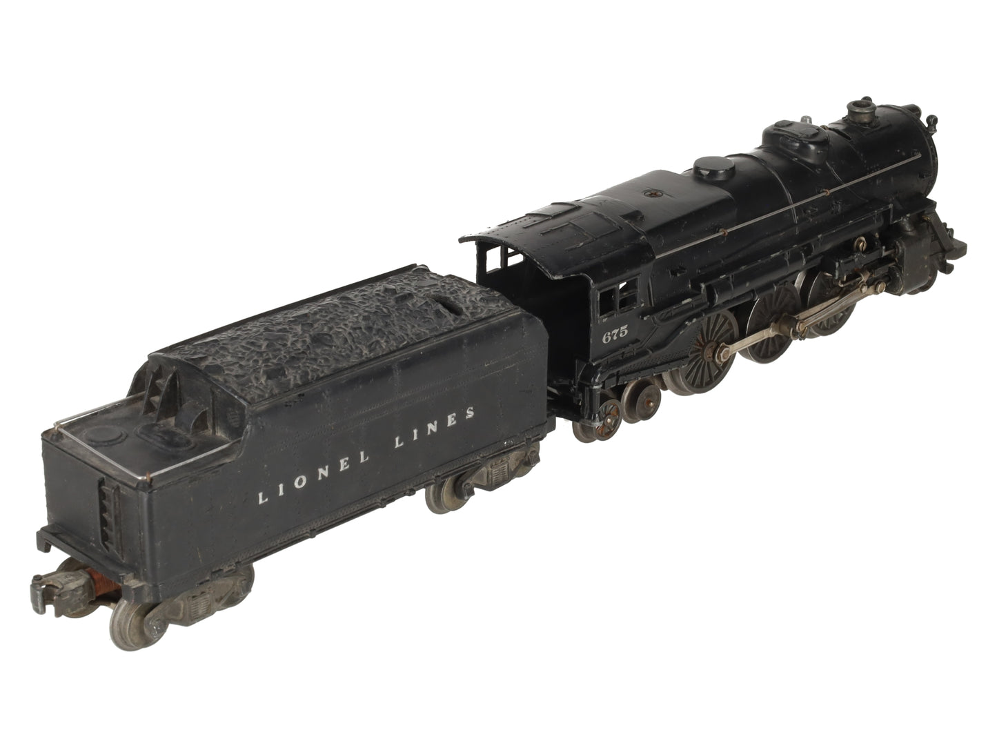 Lionel 675 Vintage O 2-6-2 K-4 Pacific Die-Cast Steam Locomotive & 2466WX Tender VG