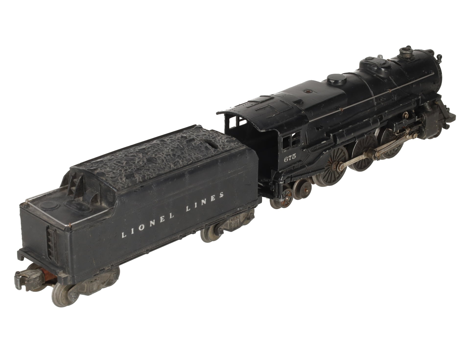Lionel 675 Vintage O 2-6-2 K-4 Pacific Die-Cast Steam Locomotive & 2466WX Tender VG