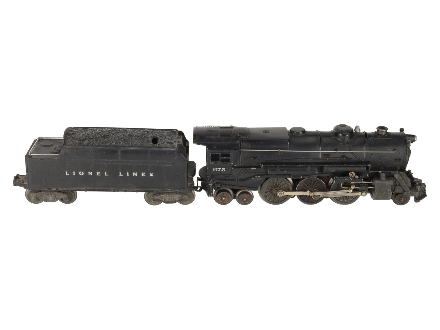 Lionel 675 Vintage O 2-6-2 K-4 Pacific Die-Cast Steam Locomotive & 2466WX Tender VG