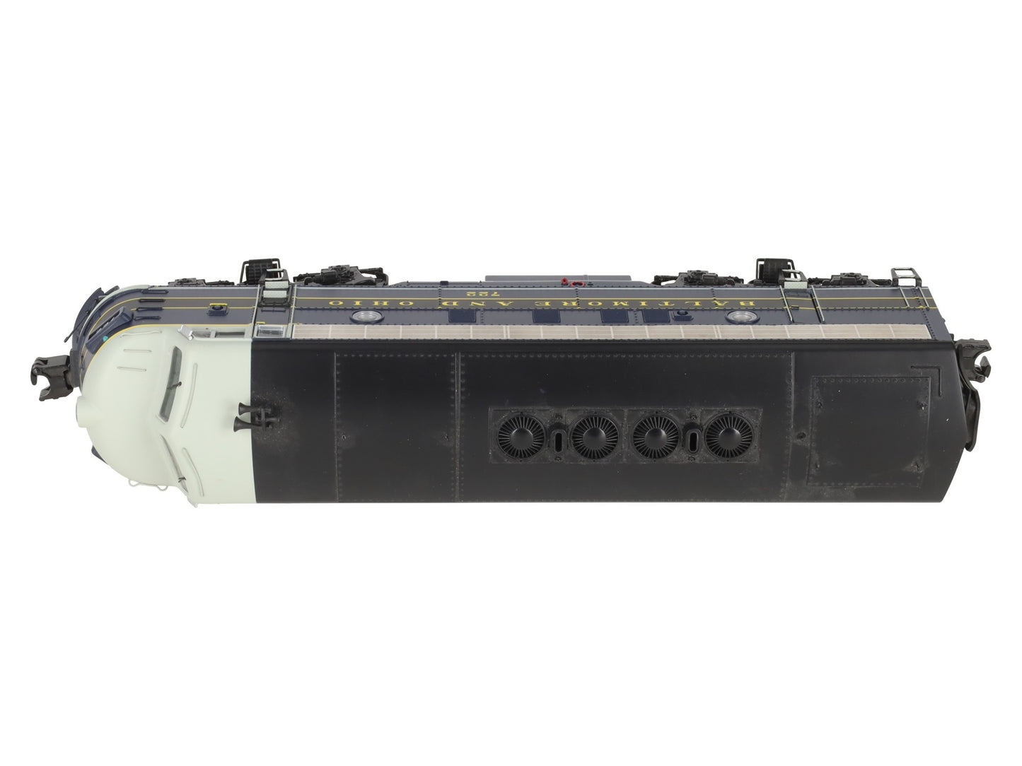 MTH 20-20605-1 Baltimore & Ohio F-7 A Unit Dsl Engine w/PS3 (Hi-Rail Whls) #722 EX/Box