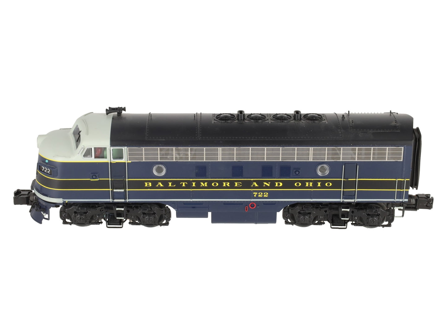MTH 20-20605-1 Baltimore & Ohio F-7 A Unit Dsl Engine w/PS3 (Hi-Rail Whls) #722 EX/Box