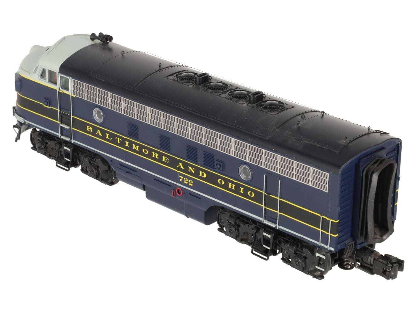 MTH 20-20605-1 Baltimore & Ohio F-7 A Unit Dsl Engine w/PS3 (Hi-Rail Whls) #722 EX/Box