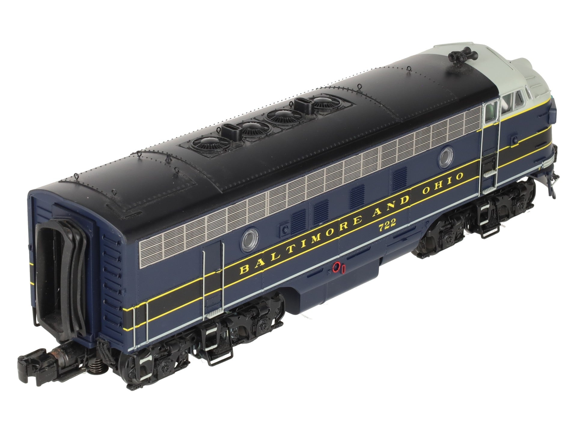 MTH 20-20605-1 Baltimore & Ohio F-7 A Unit Dsl Engine w/PS3 (Hi-Rail Whls) #722 EX/Box