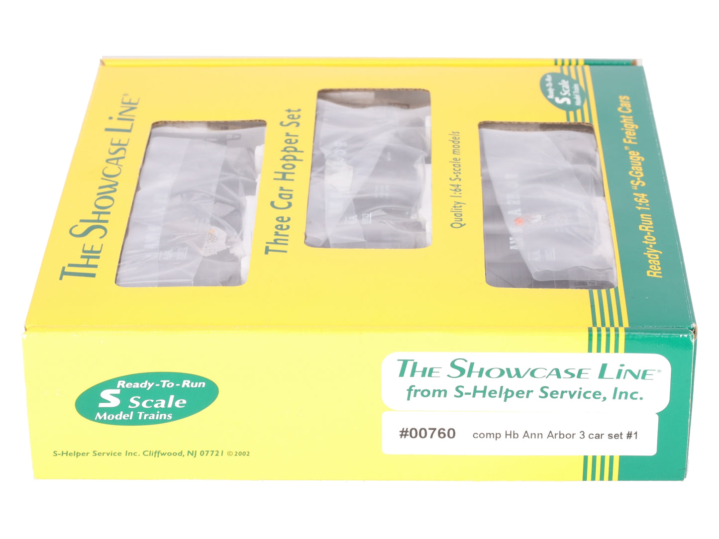 S-Helper 00760 S Scale Service Comp Hb Ann Arbor 3 Car Hopper Set #1 LN/Box