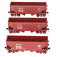 S-Helper 01117 S Scale Offset New York Central (red) 3 Car Hopper Set A LN/Box