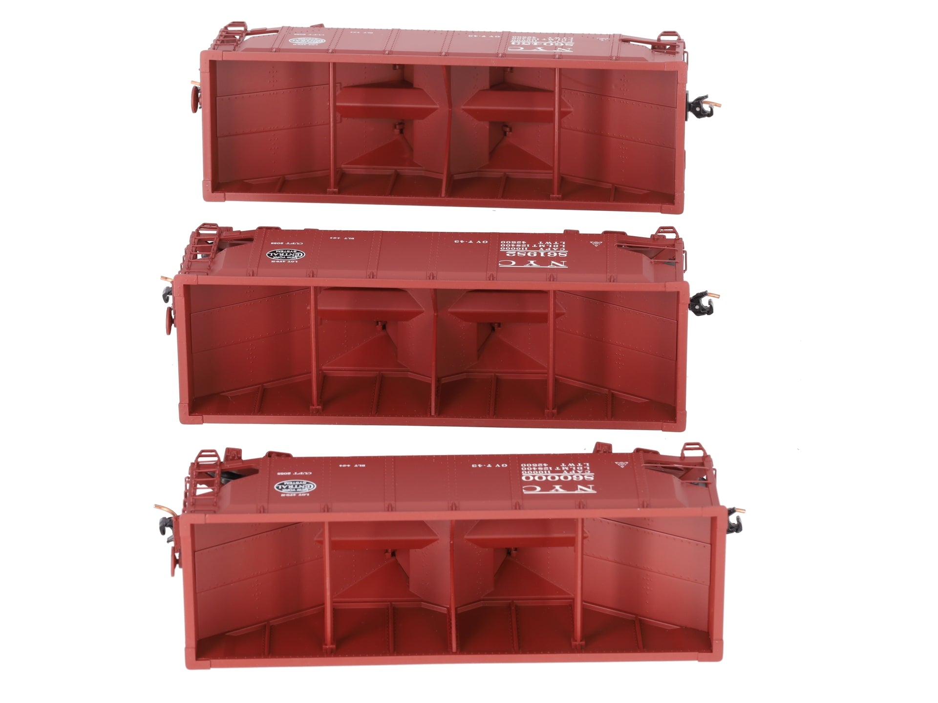 S-Helper 01117 S Scale Offset New York Central (red) 3 Car Hopper Set A LN/Box