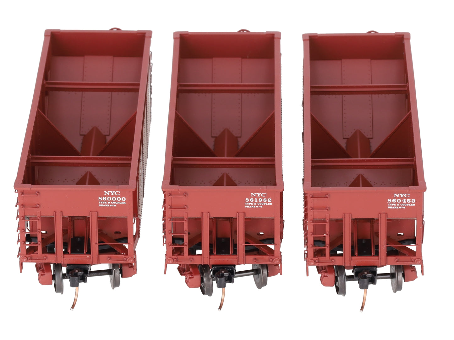 S-Helper 01117 S Scale Offset New York Central (red) 3 Car Hopper Set A LN/Box