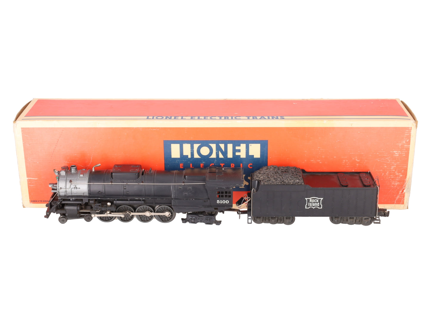 Lionel 6-18001 O Gauge Rock Island 4-8-4 Steam Locomotive & Tender #5100 VG/Box