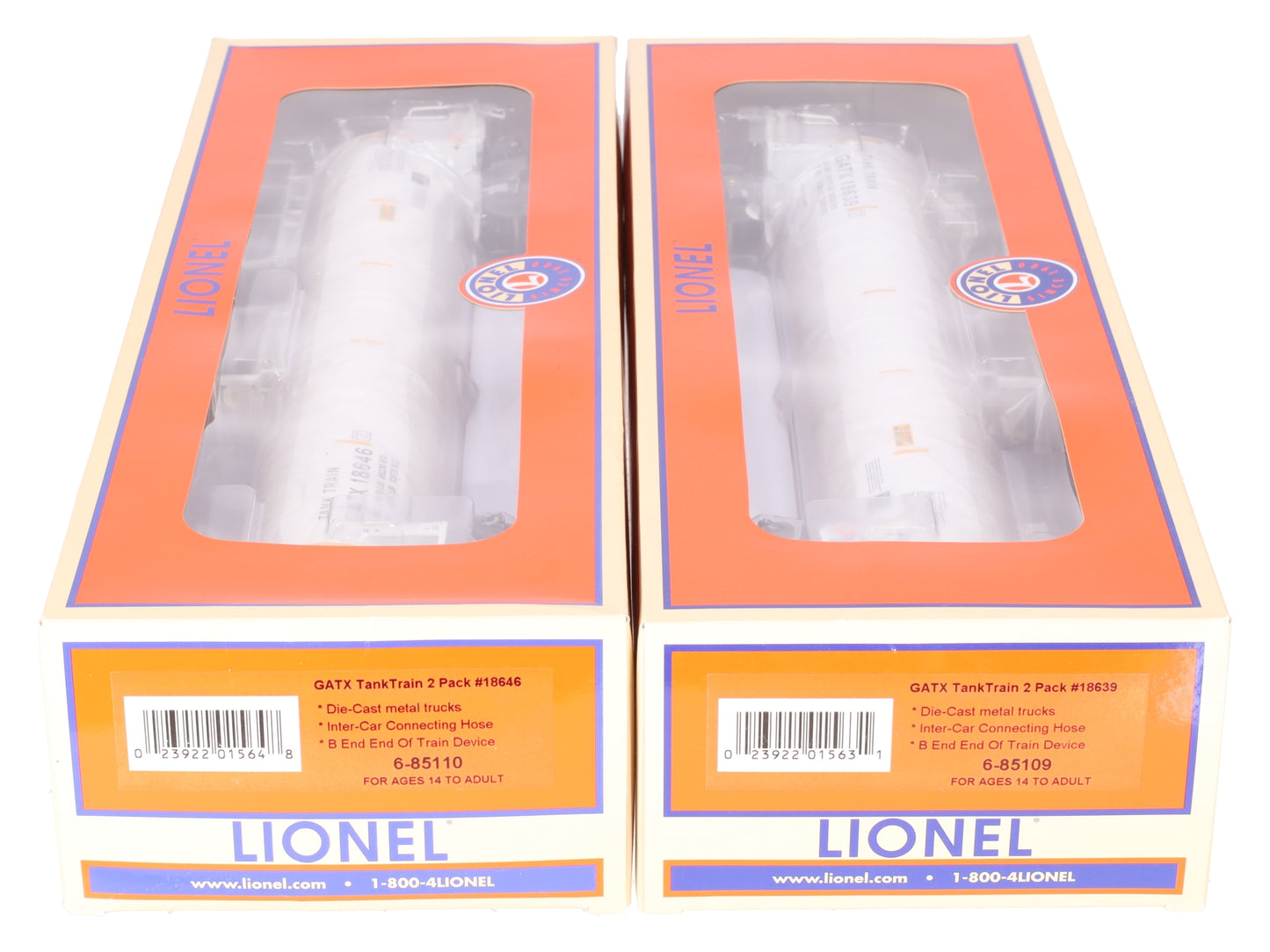 Lionel 6-85108 O TankTrain with End of Traine Device #18639/18646 (Set of 2) EX/Box