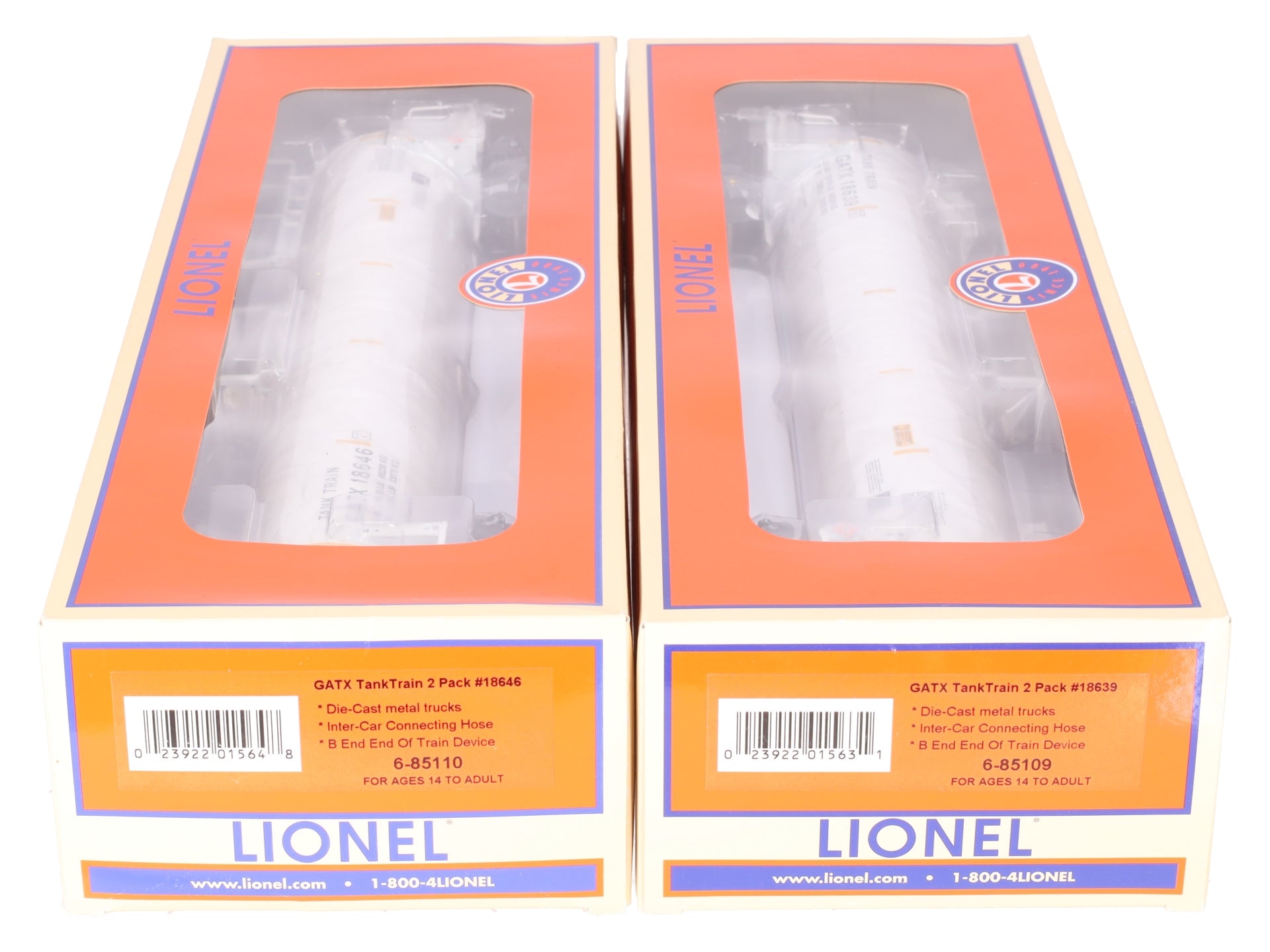 Lionel 6-85108 O TankTrain with End of Traine Device #18639/18646 (Set of 2) EX/Box