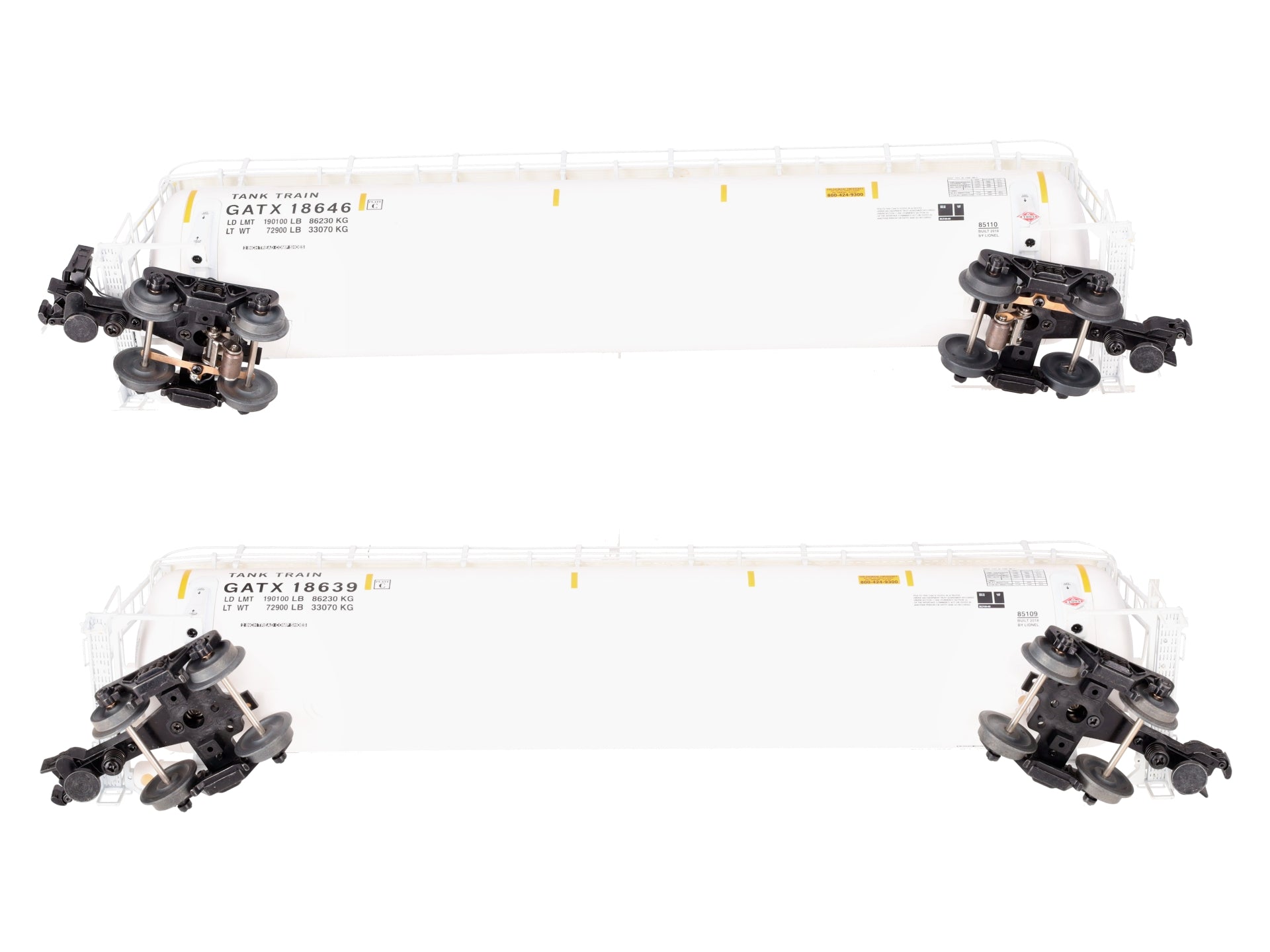 Lionel 6-85108 O TankTrain with End of Traine Device #18639/18646 (Set of 2) EX/Box