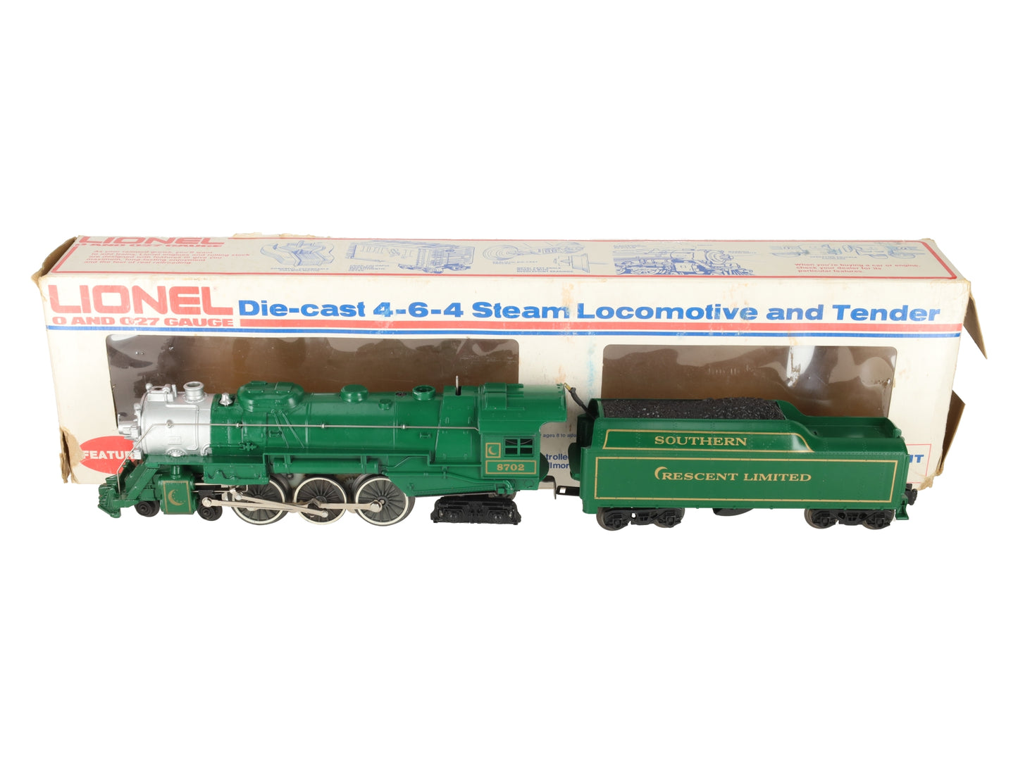 Lionel 6-8702 O Gauge Southern Crescent 4-6-4 Steam Locomotive & Tender #8702 EX/Box