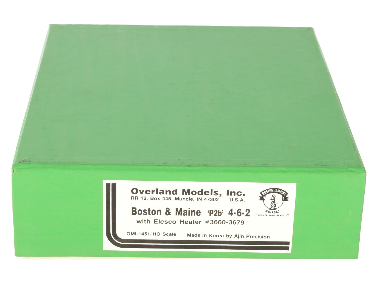 Overland 1451 HO Brass Boston & Maine P2b 4-6-2 w/ Elesco Heater Locomotive EX/Box