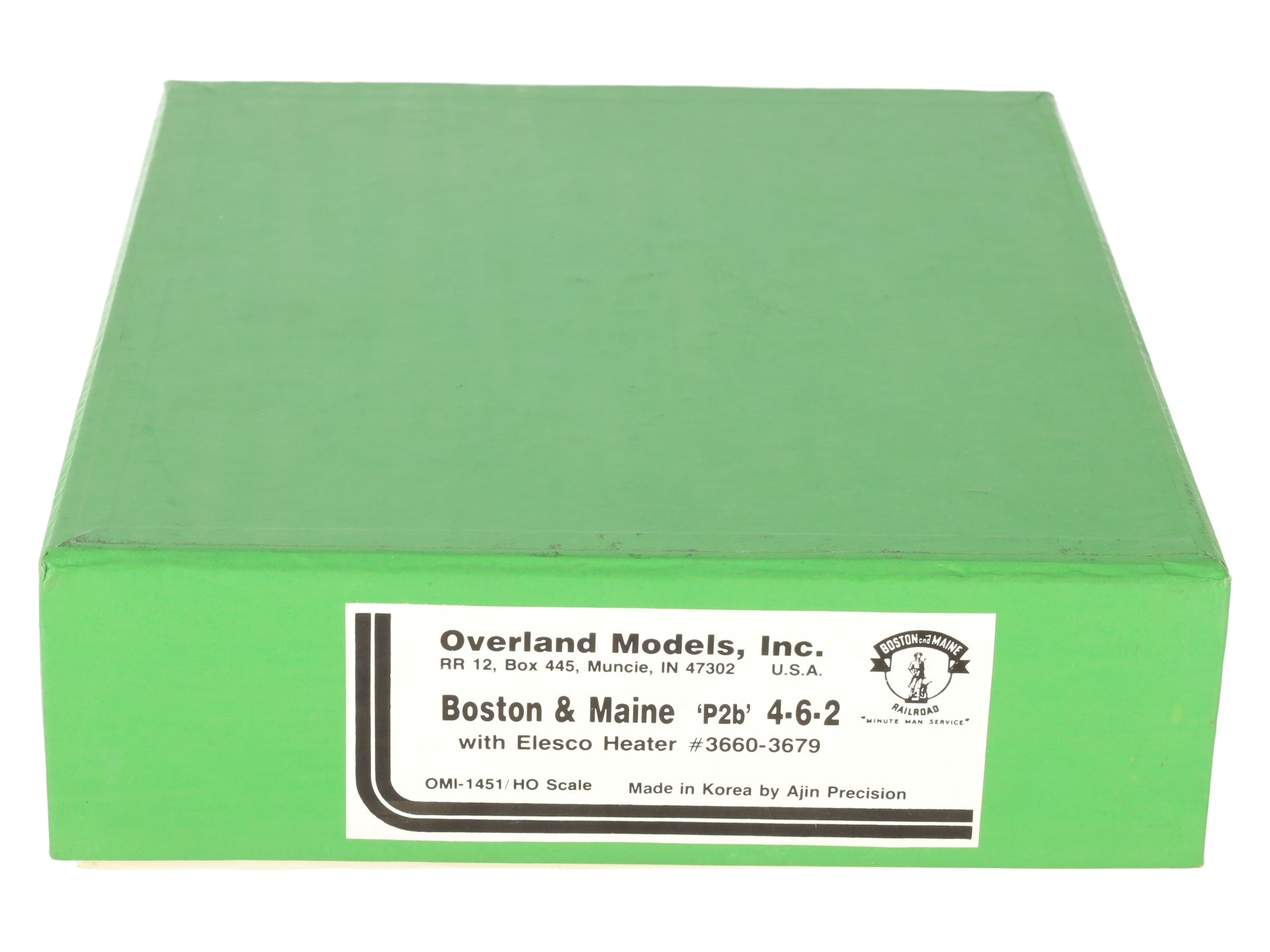 Overland 1451 HO Brass Boston & Maine P2b 4-6-2 w/ Elesco Heater Locomotive EX/Box