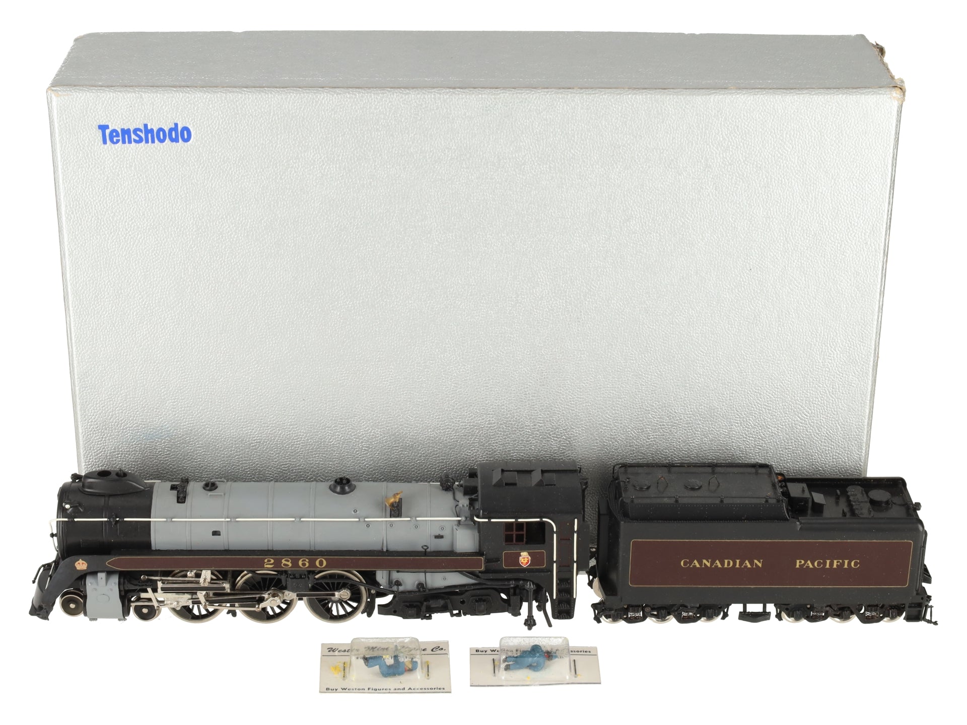 Tenshodo 166 HO BRASS CPR Royal Hudson 4-6-4 Steam Loco/Tender - painted EX/Box