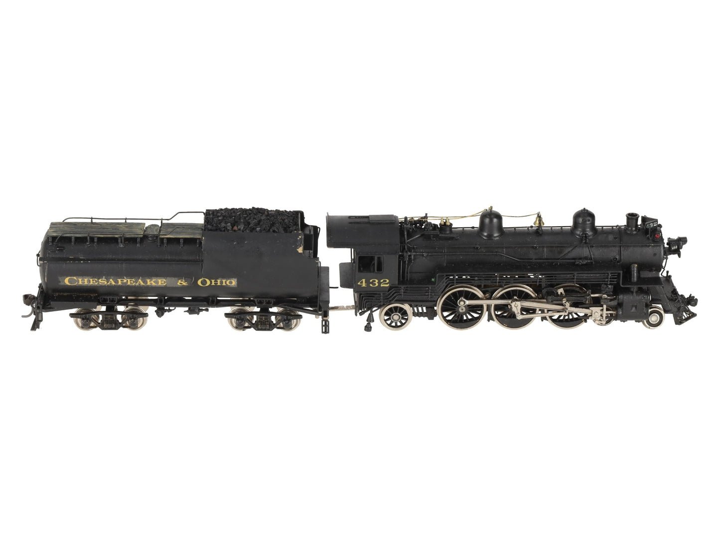 Overland 1447 HO Scale BRASS C&O F-15 4-6-2 Steam Engine & 9RE Tender -Painted VG/Box