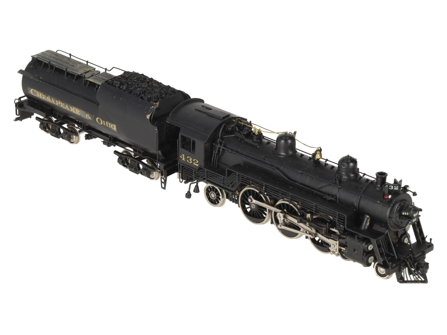 Overland 1447 HO Scale BRASS C&O F-15 4-6-2 Steam Engine & 9RE Tender -Painted VG/Box