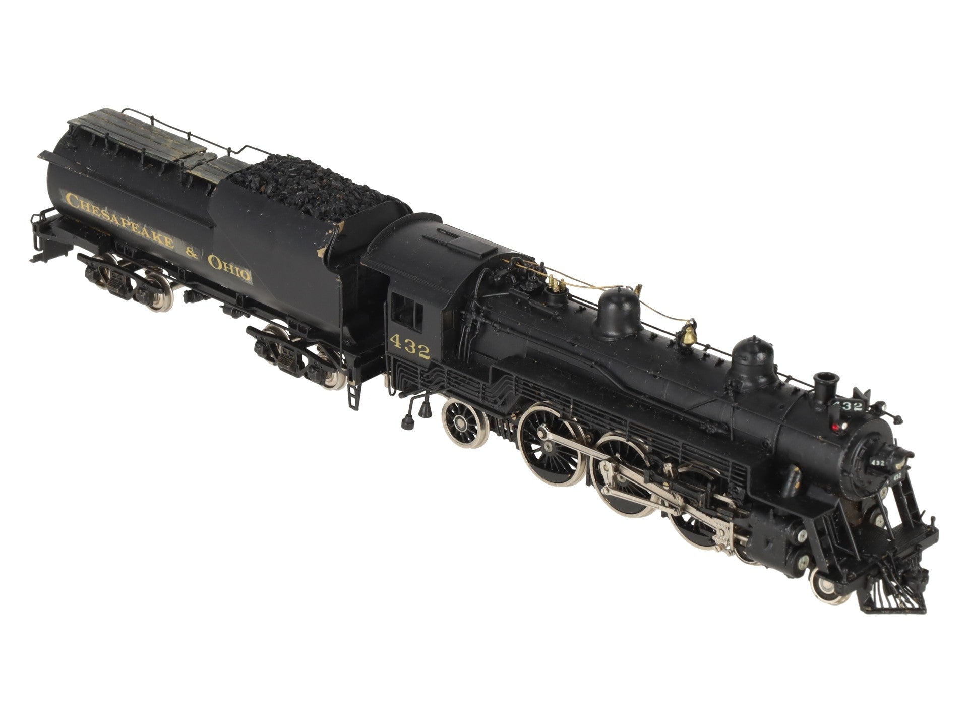Overland 1447 HO Scale BRASS C&O F-15 4-6-2 Steam Engine & 9RE Tender -Painted VG/Box