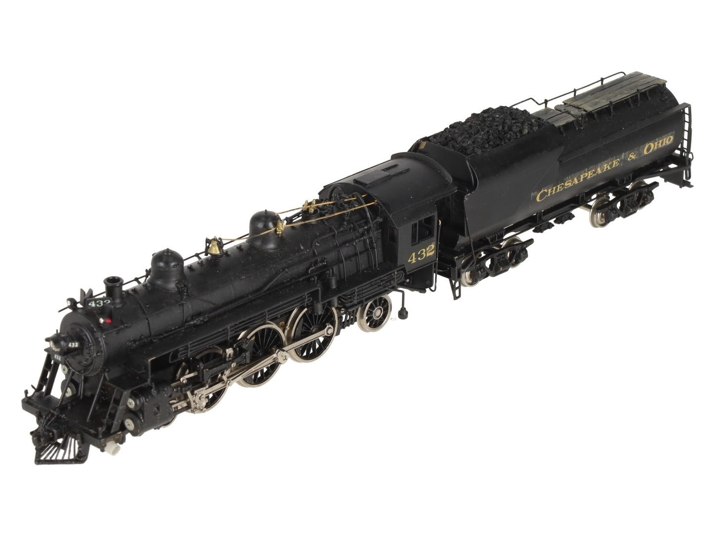 Overland 1447 HO Scale BRASS C&O F-15 4-6-2 Steam Engine & 9RE Tender -Painted VG/Box