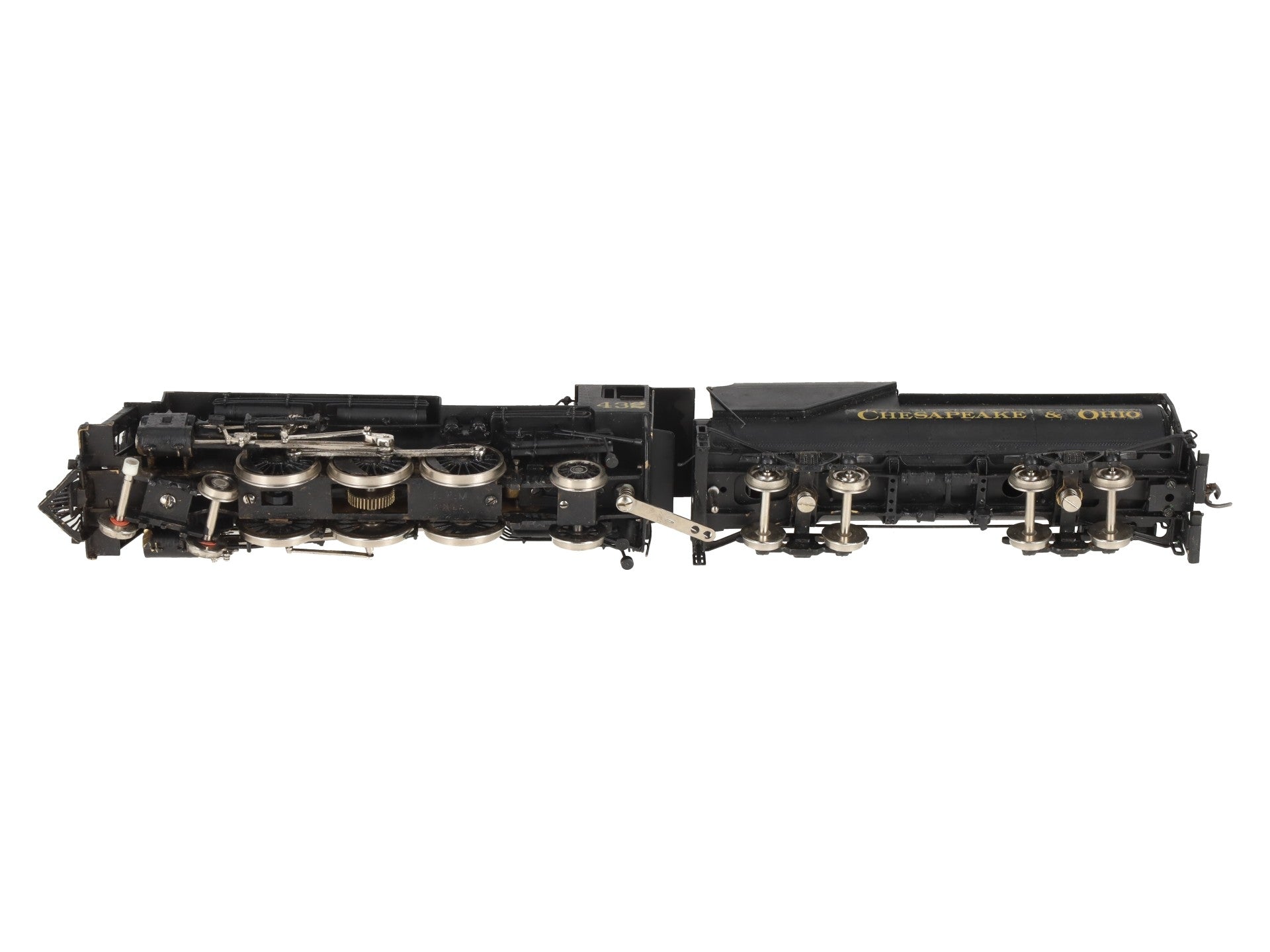 Overland 1447 HO Scale BRASS C&O F-15 4-6-2 Steam Engine & 9RE Tender -Painted VG/Box