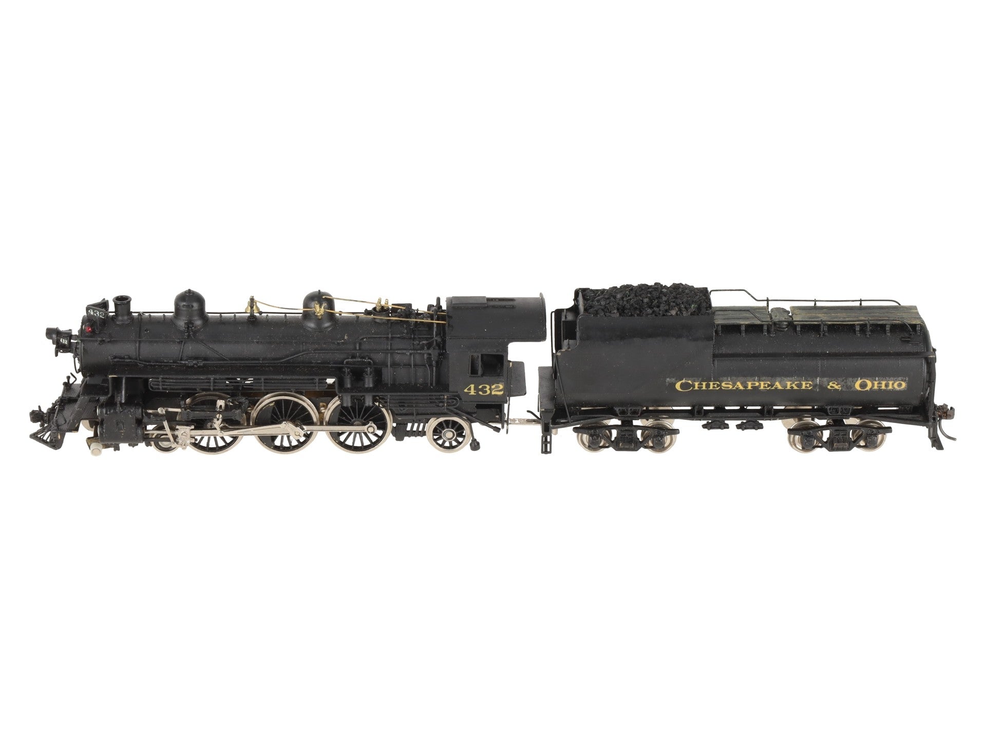 Overland 1447 HO Scale BRASS C&O F-15 4-6-2 Steam Engine & 9RE Tender -Painted VG/Box