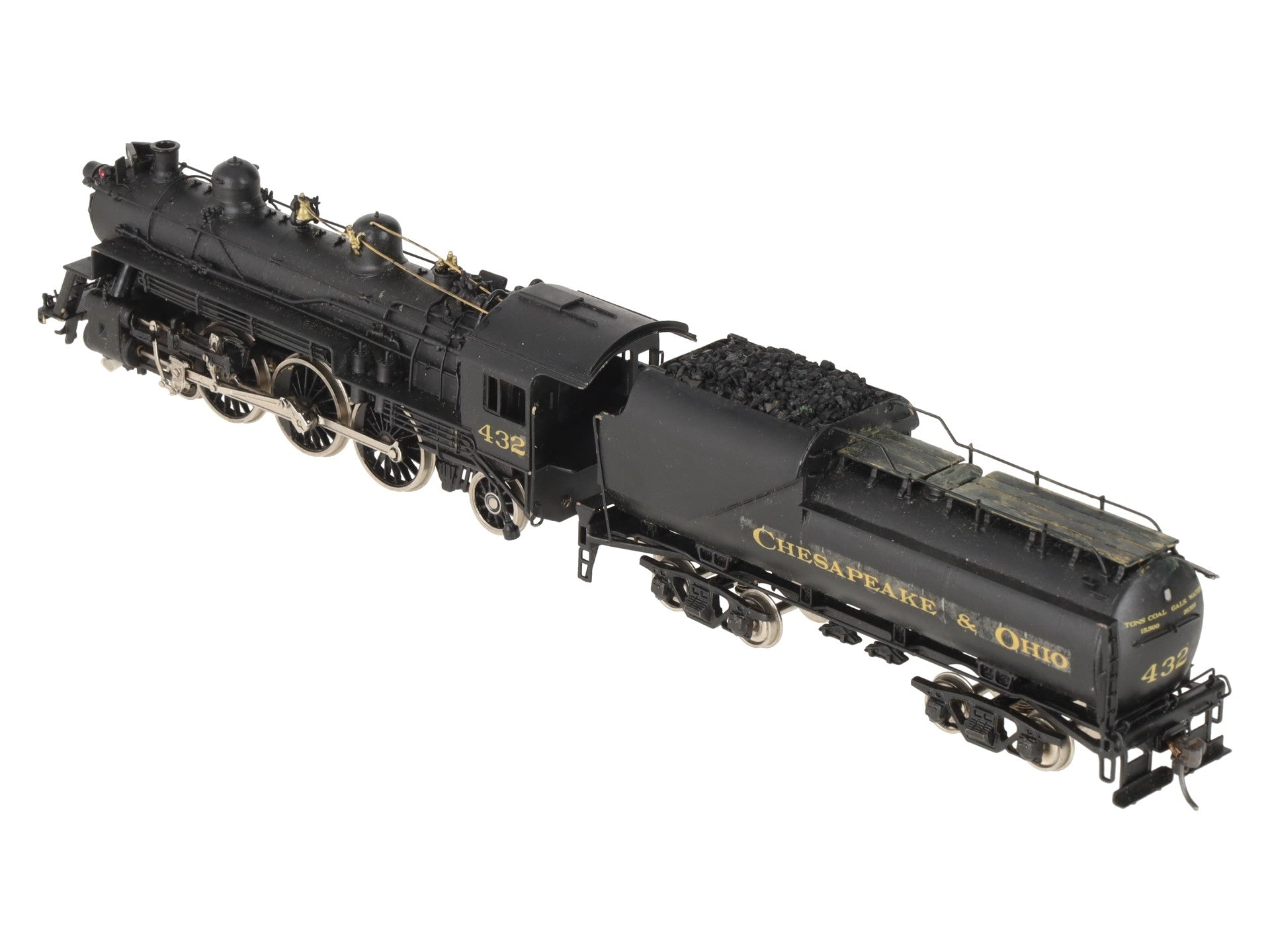 Overland 1447 HO Scale BRASS C&O F-15 4-6-2 Steam Engine & 9RE Tender -Painted VG/Box
