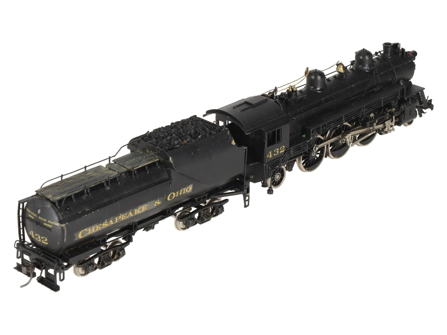 Overland 1447 HO Scale BRASS C&O F-15 4-6-2 Steam Engine & 9RE Tender -Painted VG/Box
