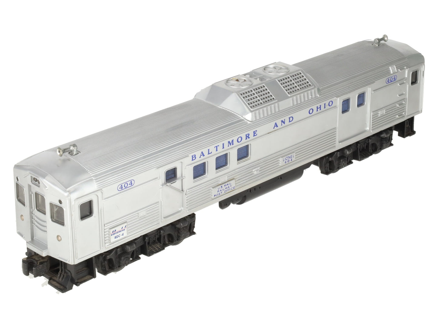 Lionel 404 Vintage O Baltimore & Ohio RDC Budd Baggage & Mail Car VG/Box