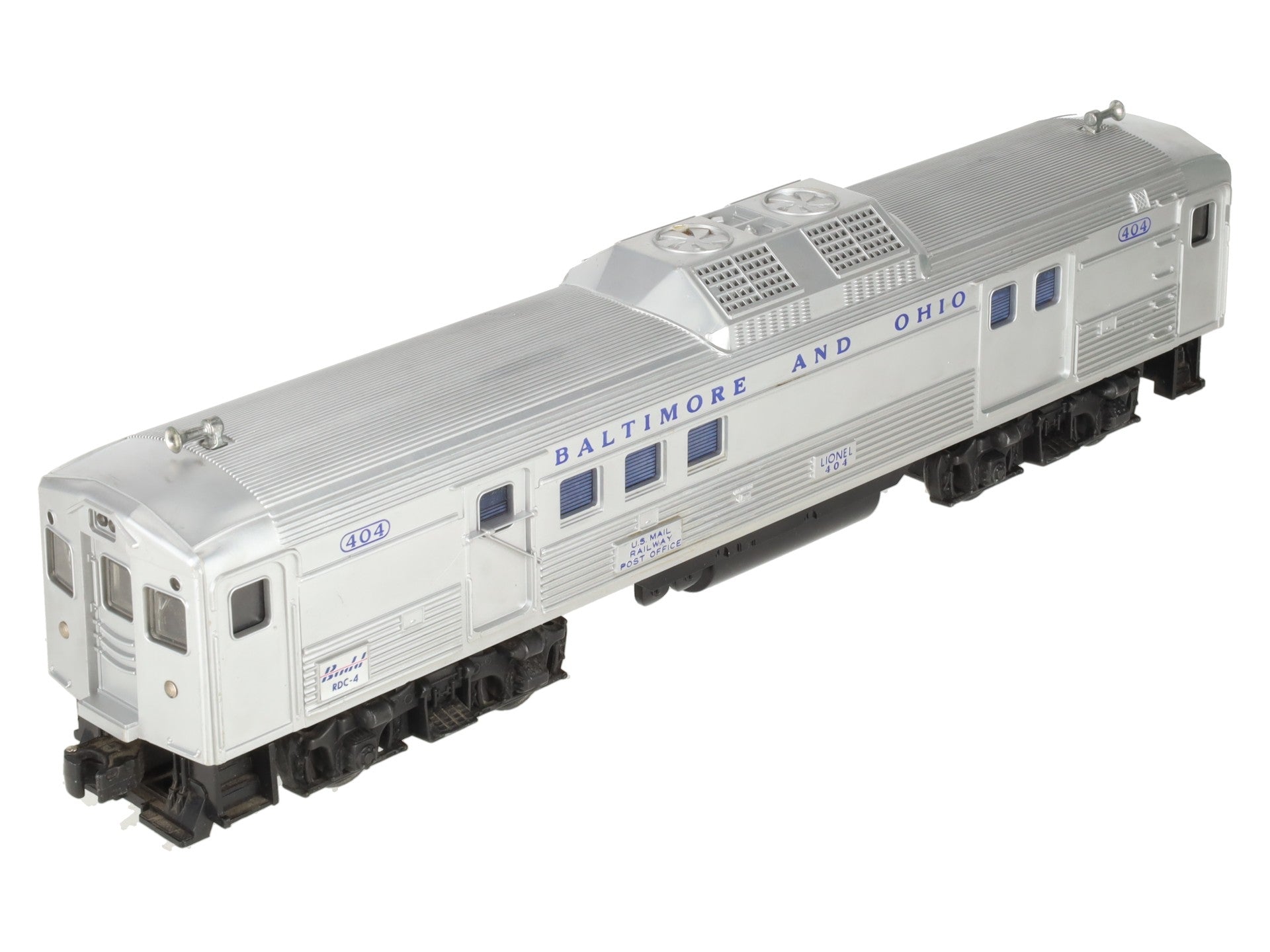 Lionel 404 Vintage O Baltimore & Ohio RDC Budd Baggage & Mail Car VG/Box