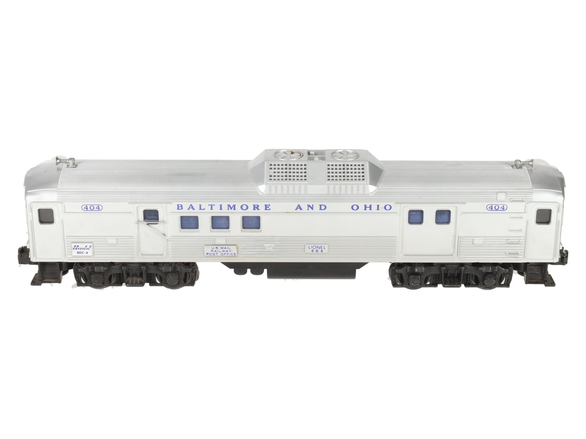 Lionel 404 Vintage O Baltimore & Ohio RDC Budd Baggage & Mail Car VG/Box