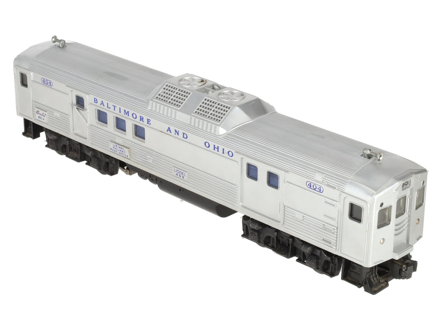 Lionel 404 Vintage O Baltimore & Ohio RDC Budd Baggage & Mail Car VG/Box