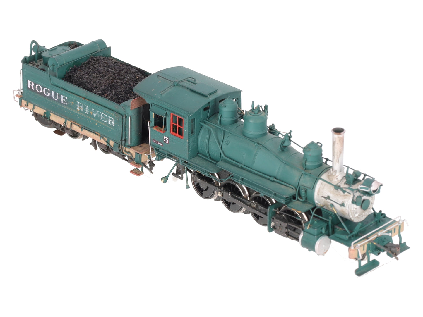 Key Imports 583 HO Brass Rogue River Steam Locomotive & Tender- Custom Painted EX/Box